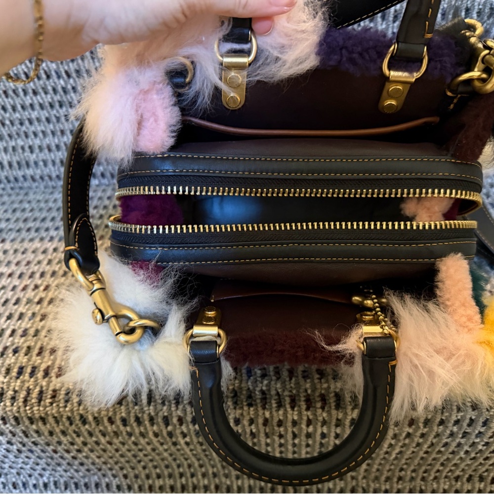 Coach Multicolor Patchwork Fur Shoulder Bag - Picture 12 of 14